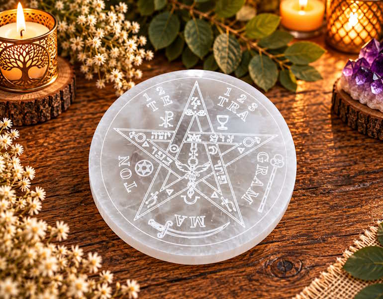 Plato Selenita Tetragramaton 10 cm